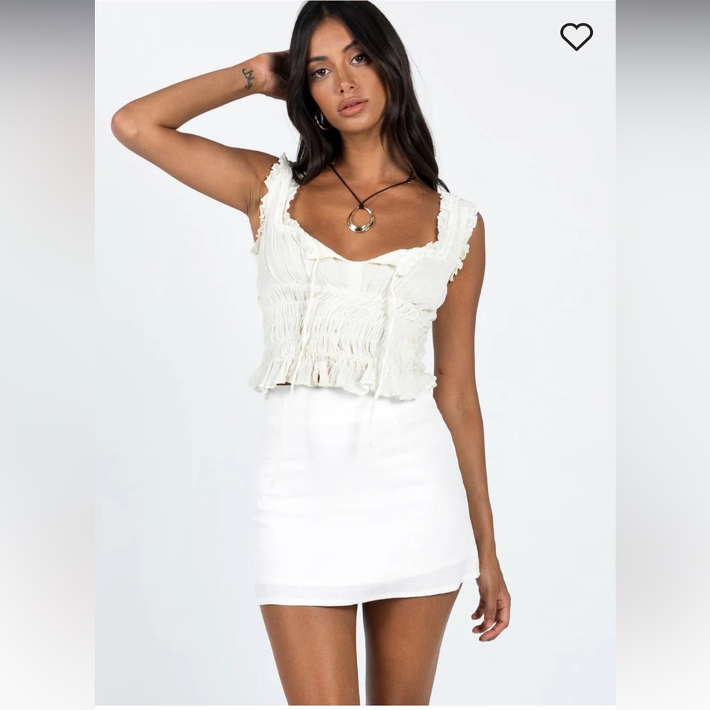 Linen mini skirt